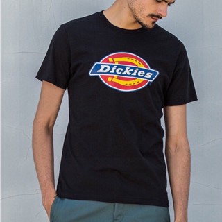 Dickies เสื้อยืดคอกลม แขนห้าส่วน ผ้าฝ้าย พิมพ์ลายโลโก้ Dickies 100% สไตล์คลาสสิก สําหรับผู้ชาย และผู้หญิง