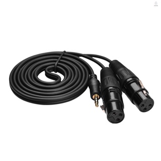 สายเคเบิลอะแดปเตอร์เสียงสเตอริโอ 3.5 มม. เป็น XLR คู่ ตัวเมีย 1/8 นิ้ว เป็น 3 แกน XLR 4.9 ฟุต TRS