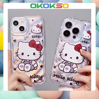 [OKOKSO] ใหม่ เคสโทรศัพท์มือถือนิ่ม กันกระแทก ลายการ์ตูนเฮลโลคิตตีนั่ง สําหรับ OPPO Reno9 Reno8 Reno7pro reno6 7z 5 R17 A53 A9 2020 F11 A31 A78 A77