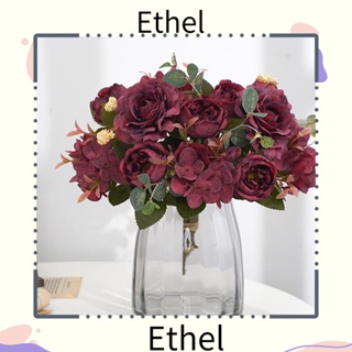 Ethel1 ดอกกุหลาบประดิษฐ์ ผ้าไหม สไตล์เรโทร สําหรับตกแต่งบ้าน งานแต่งงาน