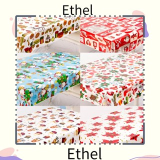 Ethel1 ผ้าปูโต๊ะ ลายสโนว์แมน คริสต์มาส สําหรับตกแต่งบ้าน