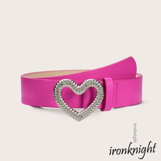 Ironknight- เข็มขัดหนัง PU ประดับพลอยเทียม สีชมพู สําหรับตุ๊กตาบาร์บี้