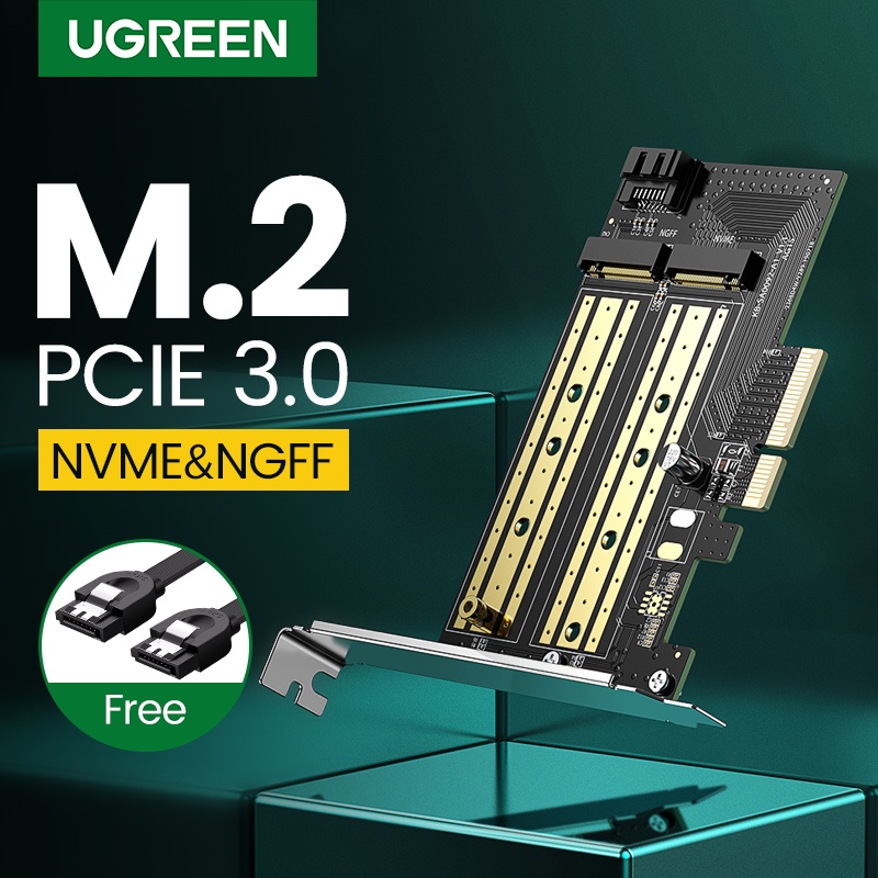 Ugreen อะแดปเตอร์การ์ดขยาย PCIE เป็น M2 NVMe M.2 PCI Express 32Gbps PCI-E M&B Key SSD สําหรับคอมพิวเตอร์