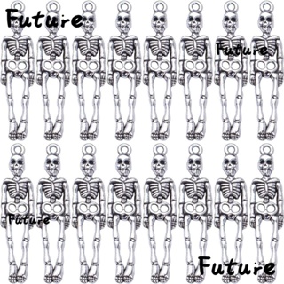 Future จี้รูปกะโหลกศีรษะ สีเงิน สไตล์ทิเบต สําหรับทําเครื่องประดับ ต่างหู