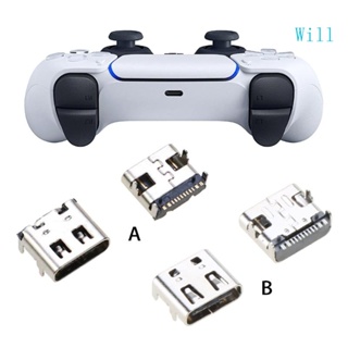 Will ซ็อกเก็ตปลั๊กชาร์จ Micro USB Type-C แบบเปลี่ยน สําหรับคอนโทรลเลอร์ 10 ชิ้น