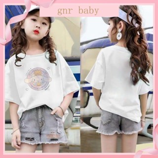 🍓GNR BABY🍋เสื้อยืดแขนสั้น ทรงหลวม ลายการ์ตูนสุนัข yugui สไตล์เกาหลี สําหรับเด็กผู้หญิง 3-12 ปี