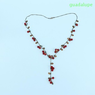 Guadalupe สร้อยคอ จี้เถาวัลย์เชอร์รี่ สีแดง เครื่องประดับแฟชั่น สําหรับผู้หญิง