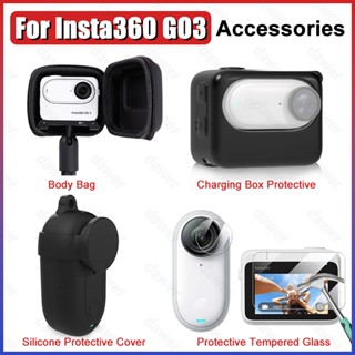 กระเป๋าเคสซิลิโคน ฟิล์มนิรภัย คุณภาพสูง สําหรับกล้อง Insta360 GO3