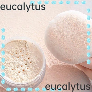 Eucalytus1 พัฟฟองน้ําแต่งหน้า กํามะหยี่นิ่ม ทรงกลม ทนทาน พร้อมกล่อง สําหรับผู้หญิง