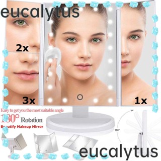 Eucalytus1 กระจกแต่งหน้า หรี่แสงได้ 3 ระดับ แบบพกพา ปรับได้