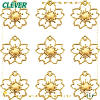 Clever จี้ดอกไม้ แบบกลวง โลหะผสม สีทอง แฮนด์เมด DIY สําหรับคนรักงานฝีมือ