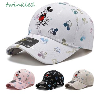 Twinkle1 หมวกเบสบอล ผ้าฝ้าย ปักลายมินนี่เมาส์ ปรับได้ แฟชั่นสําหรับผู้ชาย และผู้หญิง