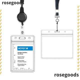 Rosegoods1 ซองใส่บัตรเครดิต แนวตั้ง แนวนอน พลาสติกใส กันน้ํา ทนทาน 10 ชิ้น ต่อแพ็ค