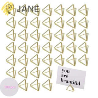 Jane ที่ใส่นามบัตร ทรงสามเหลี่ยม สีทอง 0.95 นิ้ว 100 ชิ้น