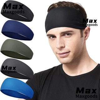 Maxg ที่คาดผม ผ้าโพลีเอสเตอร์ไฟเบอร์ กันลื่น ดูดซับเหงื่อ แบบพกพา สีพื้น สําหรับเล่นโยคะ