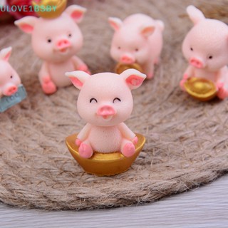 Ulove1bsby ตุ๊กตาหมูน่ารัก ขนาดเล็ก สําหรับตกแต่งสวน Diy 5 ชิ้น ต่อชุด