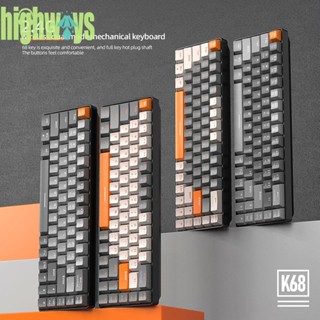 K68 คีย์บอร์ดเกมมิ่งไร้สาย 68 คีย์ สําหรับคอมพิวเตอร์ตั้งโต๊ะ [highways.th]