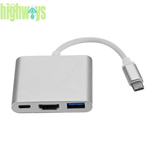 Type-c 3-in-1 อะแดปเตอร์ฮับ USB 3.1 10Gbps HDMI สําหรับแล็ปท็อป [highways.th]