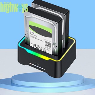 [highways.th] แท่นวาง USB 3.0 เป็น SATA HDD RGB สําหรับ HDD SSD 2.5 3.5 นิ้ว