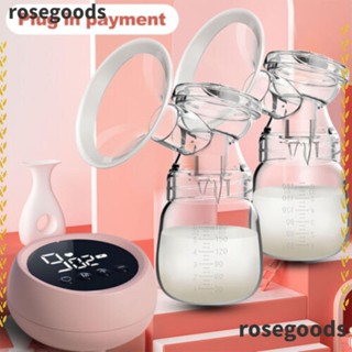 Rosegoods1 เครื่องปั๊มนมไฟฟ้า หน้าจอสัมผัส LED ซิลิโคนนิ่ม 2 โหมด 9 ระดับ สําหรับคุณแม่