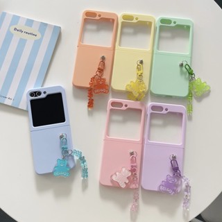 เคสโทรศัพท์มือถือ Pc แข็ง กันกระแทก ปิดด้านหลัง สีสันสดใส สําหรับ Samsung Galaxy Z Flip 5 4 3