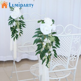 Lumiparty ริบบิ้นดอกกุหลาบประดิษฐ์ ใบไม้สีเขียว สําหรับตกแต่งงานแต่งงาน และโบสถ์