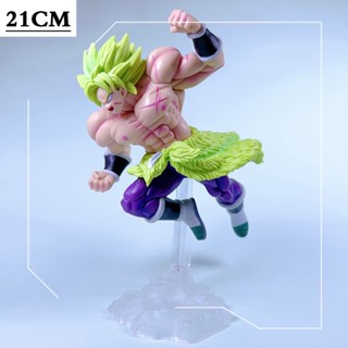 ฟิกเกอร์อนิเมะ Dragon Ball Green Hair Broly ขนาด 21 ซม. 8.27 นิ้ว