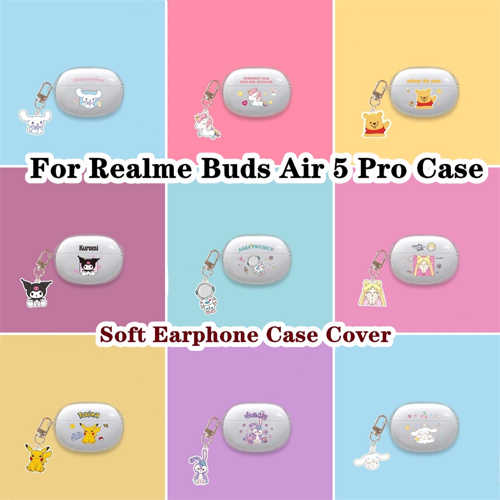 【Case Home】เคสหูฟังนิ่ม แบบใส ลายการ์ตูนน่ารัก สําหรับ Realme Buds Air 5 Pro Realme Buds Air 5 Pro