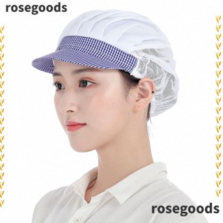 Rosegoods1 หมวกเชฟ ใส่ทํางาน หม้อหุงข้าว หมวกกันน็อก เก๋ ระบายอากาศ กันฝุ่น บริการอาหาร ครัว Visors จัดเลี้ยง