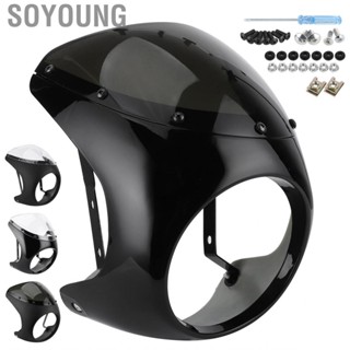 Soyoung 7in Headlight Fairing Wind Deflector Windshield Universal for Motorcycle