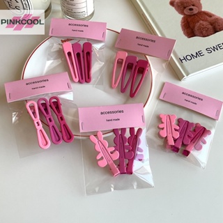 Pinkcool กิ๊บติดผม ไล่โทนสีชมพู หวานแหวว เรียบง่าย ดาวหยด น่ารัก สําหรับเด็ก ขายดี 3 ชิ้น