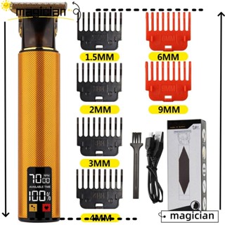 Mag อุปกรณ์ตัดผม|ปัตตาเลี่ยนตัดผมไฟฟ้า T9 หน้าจอ LCD กันน้ํา แบบชาร์จ USB สไตล์วินเทจ สําหรับผู้ชาย