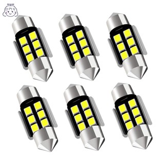 Festoon หลอดไฟซีนอน LED 6000K 6SMD สว่างมาก สีขาว สําหรับติดตกแต่งภายในประตูบ้าน