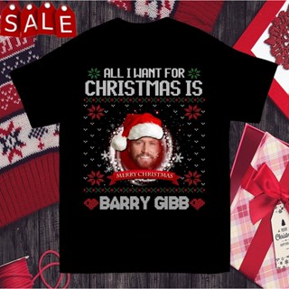 เสื้อยืด พิมพ์ลายผึ้ง Barry Gibb Bee All I Want Christmas สีดํา ไซซ์ S ถึง 3Xl สําหรับคริสต์มาส