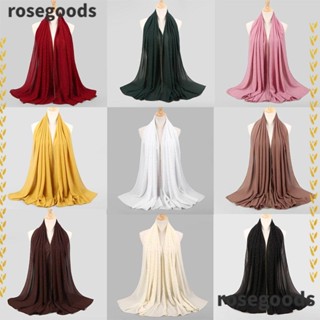 Rosegoods1 ผ้าพันคอ ผ้าคลุมไหล่ ผ้าซาติน ผ้าชีฟอง ประดับเพชร 70*180 ซม. สําหรับผู้หญิงมุสลิม