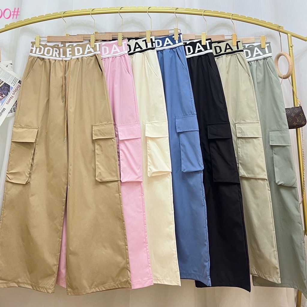 A&K รุ่น 8600 กางเกงคาร์โก้แต่งของเอวเก๋ๆ ผ้าร่มแบบไม่ยืด