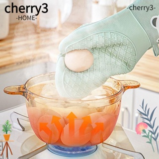 Cherry3 ถุงมือเตาอบซิลิโคน ฉนวนกันความร้อน แบบหนา กันลวก สําหรับเตาอบ