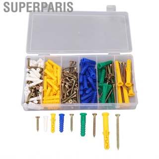 Superparis Wall Anchors Screws Kit  Carbon Steel Easy Installation Metal Self Tapping Screw Wide Application 5 Types Firm Fixing for Curtain