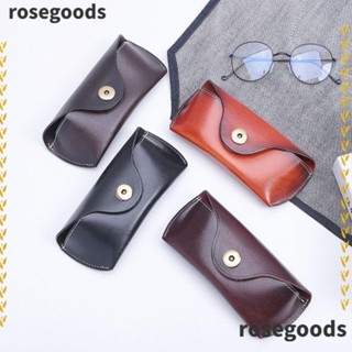 Rosegoods1 กระเป๋าใส่แว่นตา ผ้ายีน หนังแท้ แบบพกพา