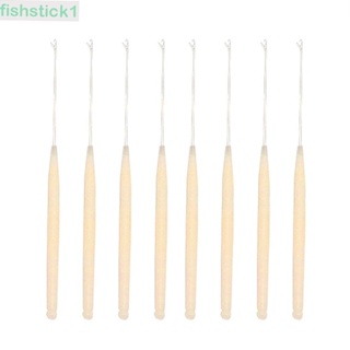 Fishstick1 เข็มตะขอถักโครเชต์ โลหะ สีดํา สีเบจ DIY สําหรับถักเปีย 5 ชิ้น ต่อชุด