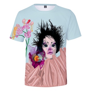 เสื้อยืดแขนสั้น พิมพ์ลายนักร้อง Bjork สไตล์ฮาราจูกุ 2022