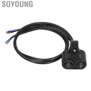 Soyoung Motorcycle Headlight Switch Handlebar Mount On‑Off Button 2 in 1 Universal for 12V ATV UTV