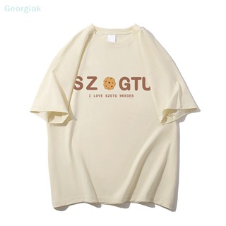 【Geor】เสื้อยืดคอกลม แขนสั้น พิมพ์ลายการ์ตูน ทรงหลวม ลําลอง เหมาะกับฤดูร้อน สําหรับผู้หญิง GG