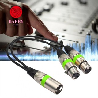 Barry XLR สายเคเบิล 30 ซม. 2 in 1 สายสัญญาณเสียง สายสัญญาณเสียง เครื่องขยายเสียงไมโครโฟน สําหรับคอนโซลเสียง ปลั๊ก Canon สายสัญญาณเสียง