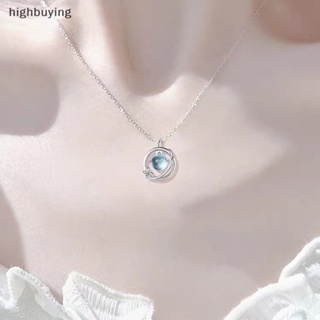 [highbuying] สร้อยคอโชคเกอร์ จี้หินมูนสโตน ดาวเคราะห์ ฝังเพทาย เครื่องประดับ สําหรับผู้หญิง พร้อมส่ง