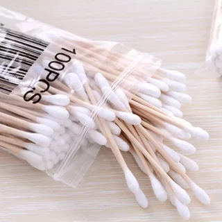 คอตตอนบัด แพ็คเดี่ยว 100 ก้าน สะอาดถูกหลักอนามัย ก้านไม้ สำลีไม้ Cotton buds TA04