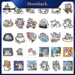 &lt;moonback&gt; สติกเกอร์ ลายการ์ตูนแมวน่ารัก กันน้ํา ลอกออกได้ สําหรับติดตกแต่งโทรศัพท์มือถือ แล็ปท็อป สเก็ตบอร์ด สมุดภาพ 60 ชิ้น