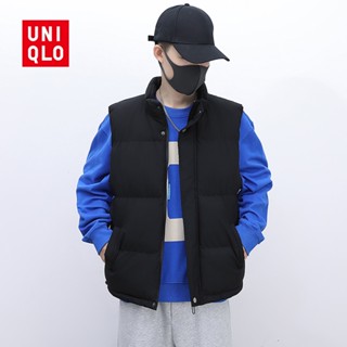 Uniqlo เสื้อแจ็กเก็ต ผ้าฝ้าย แบบหนา แฟชั่นฤดูใบไม้ร่วง และฤดูหนาว สําหรับผู้ชาย