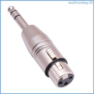 Wu อุปกรณ์เชื่อมต่อไมโครโฟนสเตอริโอ 3-Pin XLR Female to 6 35 มม. 1 4 สําหรับลําโพง