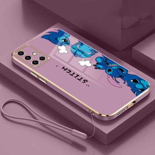 เคสโทรศัพท์มือถือ ขอบยางชุบ ป้องกันเต็มเลนส์ ลาย Stitch สําหรับ Samsung A42 5G A32 A12 5G Galaxy A32 4G A02 A02s A91 A71 A51